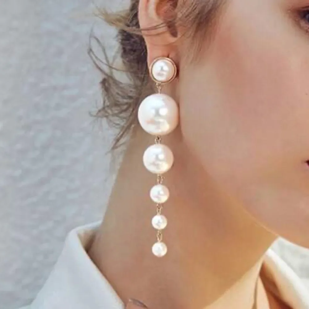 bohemian pearl drop earrings A303